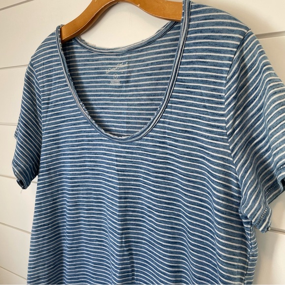 Universal Thread Blue and White Striped Tee T-Shirt Dress swim cover-up nautical - Picture 2 of 5